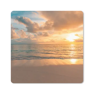 Produktbild von MuchoWow® Mauspad Mousepad Strand - Sommer - Sonnenuntergang - Wolken - Meer 30x30 cm - Mousepads - Maus Mat - Pad - Mausunterlage - Gaming