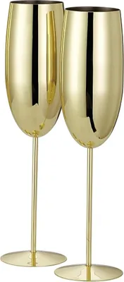Obrázek produktu pro Oak & Steel 15011, Sada sklenic na víno, Sklenice na šampaňské, Nerezová ocel, Zlato, Jednobarevný, 285 ml