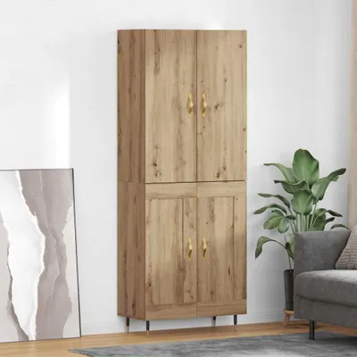 Productafbeelding van vidaXL Hoge kast Artisan-eikenhout, 69,5 x 34 x 180 cm, houtvezel