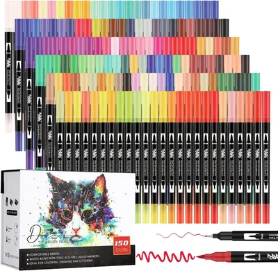 Produktbild von Pinselstifte Set 150 Farben, 2 Spitzen, für Handlettering