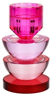 Produktbild von Gift Company Kerzenhalter Sari Rund Rot Rosa Pink (14cm)