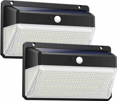 Obrázek produktu pro 6 ks 328 LED solárních světel Nástěnné svítidlo Reflektor LED Zahradní lampa Venkovní ocel IP65 Vodotěsné se senzorem pohybu pro zahradu