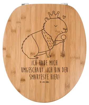 Produktbild von Mr. & Mrs. Panda WC Sitz Capybara König - Transparent - Geschenk, Klodeckel, Klobrille, WC-Brille, Lustige Sprüche, holz toilettensitz, Brille