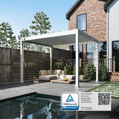 Produktbild von Classic Pavillon Terrassenüberdachung Aluminium 3 x 3,6 M weiß