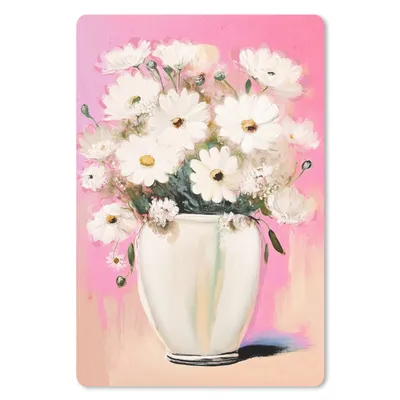 Produktbild von MuchoWow® Mauspad Mousepad Blumen - Vase - Pflanzen - Weiß 18x27 cm - Mousepads - Maus Mat - Pad - Mausunterlage