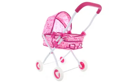 Produktbild von Puppen-Tiefenwagen aus Kunststoff und Metall mit Korb, 55x59x27,5 cm, für Kinder ab 3 Jahren