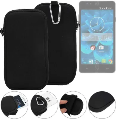 Produktbild von K-S-Trade Neopren-Hülle Handyhülle kompatibel mit Qilive Q4 5.5 Schutzhülle Neoprenhülle Sleeve Schutz-Hülle Gürtel Tasche Case Holster