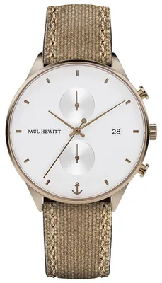 Produktbild von PAUL HEWITT Herren Uhr Analog Quarz Chronograph PH-C-Br-W-47M Leder Textil