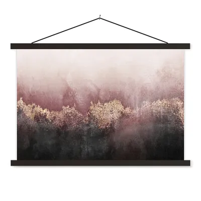 Produktbild von MuchoWow® Textilposter Glitter - Gold - Abstrakt 60x40 cm mit schwarzem Rahmen - Hölzernes