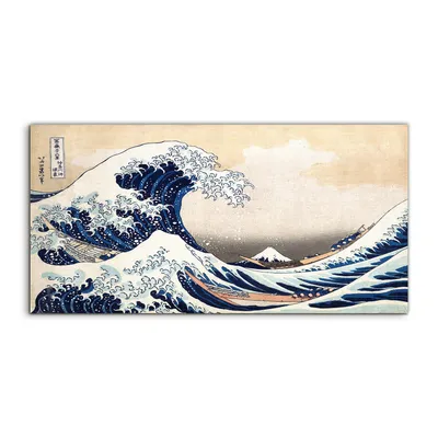 Produktbild von Coloray Canvas 140x70 Wandbild Leinwand Bilder Die große Welle in Kanagawa Katsushika