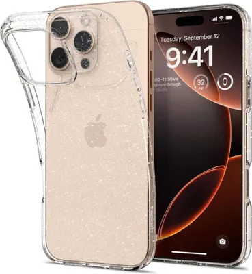 Produktbild von Spigen Liquid Crystal Hülle Kompatibel mit iPhone 16 Pro transparent und glitzernd