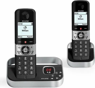 Obrázek produktu pro Alcatel F890 Voice Duo zwart DECT Phone ID volajícího černá, stříbrná