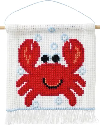 Produktbild von Stichmuster-Set für Kreuzstich, Motiv "Krabbe", 16x18 cm