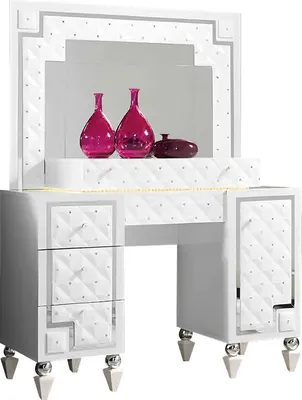 Image de Coiffeuse blanche élégante pour chambre à coucher Meubles de maquillage design