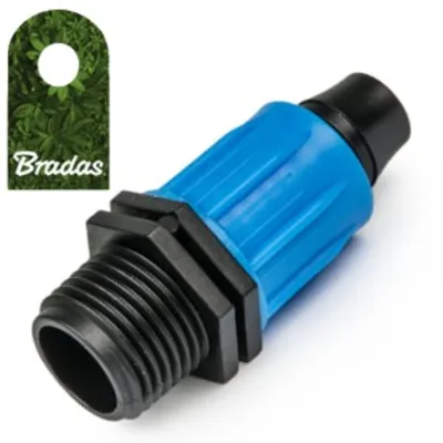 Image de Raccord sur tube PE 16mm Raccord mâle 1/2" Raccord Bradas 0193