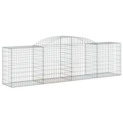 Image de vidaXL Gabion avec arc surélevé 300x50x80/100 cm Fer galvanisé