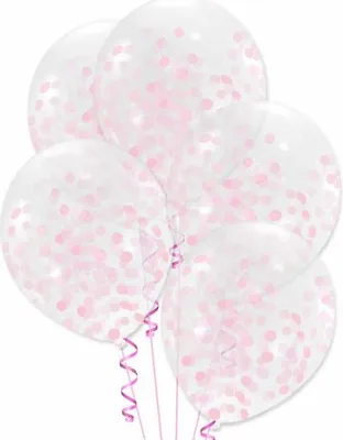 Produktbild von Konfetti-Luftballons ROSA GROSS 30 cm 5 St.