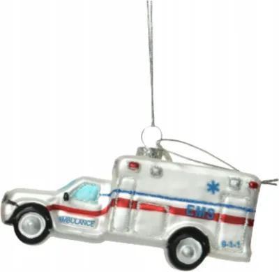 Produktbild von Christbaumkugel medizinischer Wagen Glas weiß Weihnachtsdekoration