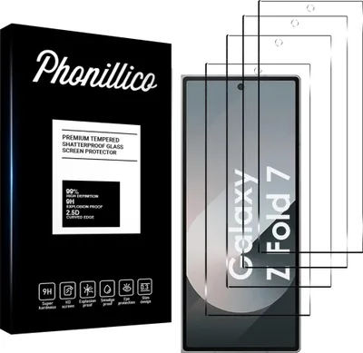 Produktbild von Hartglas für Samsung Galaxy Z FOLD 7 [4 Stück] Displayschutzfolie Screen Protector Film Anti-Kratzer Glas Resistant Phonillico®