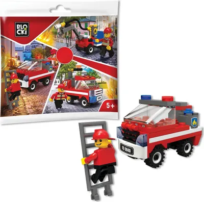 Produktbild von BLOCKI MyFirebrigade Einsatzwagen Feuerwehr Auto Bausatz Spielzeug