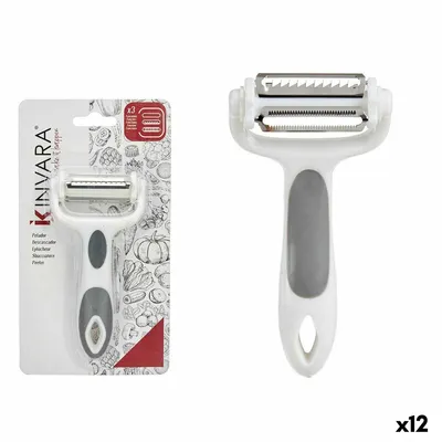 Obrázek produktu pro Škrabka 3 v 1 12 x 3 x 22 cm šedá nerezová ocel bílá polypropylen TPR (12 kusů)
