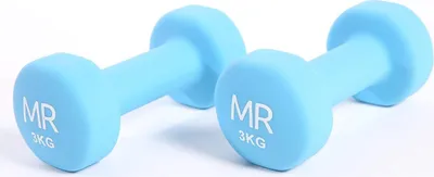 Image de Rebecca Mobili Poids Haltère Bleu clair Fonte Néoprène Poignée Accueil 2 x 3 kg
