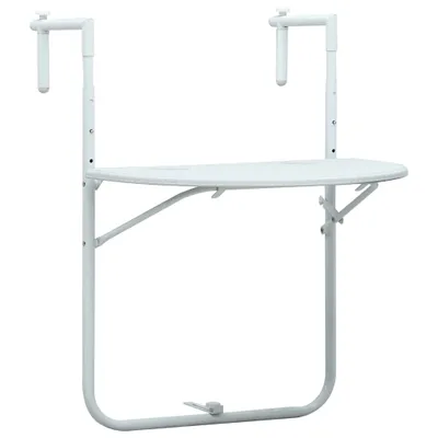 Immagine prodotto di vidaXL Tavolo da balcone sospeso bianco 60x64x83,5 cm in plastica effetto rattan