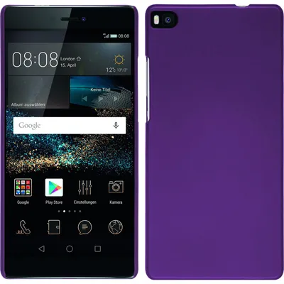 Produktbild von PhoneNatic Case kompatibel mit Huawei P8 - Hülle lila gummiert Hard-case + 2 Schutzfolien