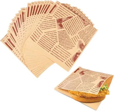 Produktbild von Famanu Hamburgerpapier 200 Stück 15x15 cm - Snackverpackung für Pommes und Burger