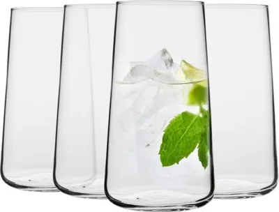 Produktbild von KROSNO Infinity Wassergläser 4er Set 600 ml – große Trinkgläser, klares Glas, modernes Design, ideal für Wasser, Säfte und Erfrischungsgetränke