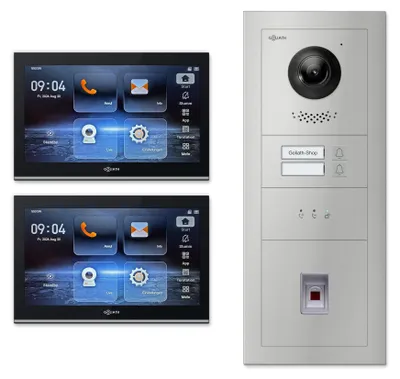 Produktbild von Goliath Premium IP GL-IPH230.6 Video-Türsprechanlage, 2 Familien, 2× 10 Zoll Schwarz, Silber, Aufputz