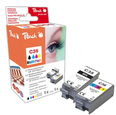 Obrázok produktu pre Peach PI100-433, Čierna, Azúrová, Purpurová, Žltá, 8,5 ml, 11 ml, 2 kusov, 210 strany, Viacnásobné balenie