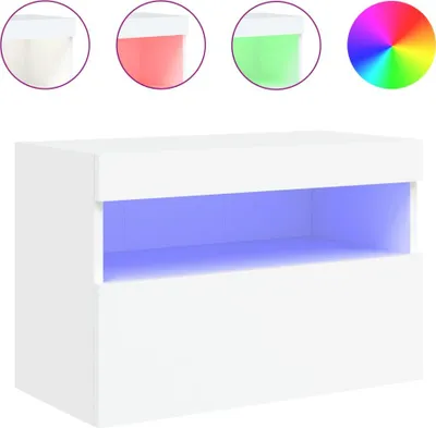 Produktbild von vidaXL TV-Wandschrank mit LED-Leuchten Weiß 60x30x40 cm