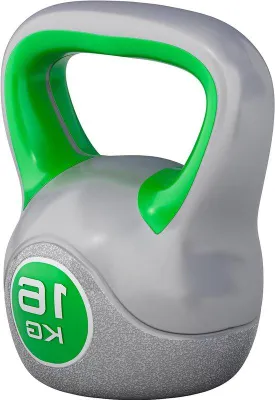 Productafbeelding van Kettlebell - Gewichtshalter - Krachttraining thuis - Kunststof ommanteling - 2 tot 20 kg - Groen