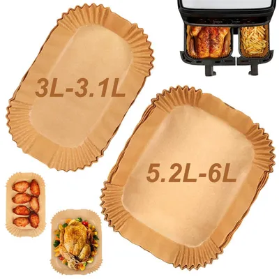 Produktbild von Airfryer Backpapier 100 Stück für Dual Heißluftfritteusen 5,2L/3,1L & 6L/3L