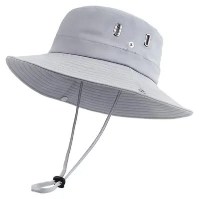 Produktbild von Sonnenhut Herren UPF50+ Safari Boonie Wanderhut mit breiter Krempe Grau L