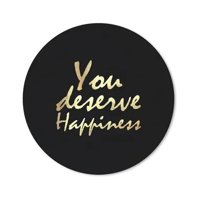 Produktbild von MuchoWow® Mauspad Mousepad Zitate - Glücklich - Gold - Schwarz 20x20 cm - Mousepads - Maus Mat - Pad - Mausunterlage - Schreibtischmatte