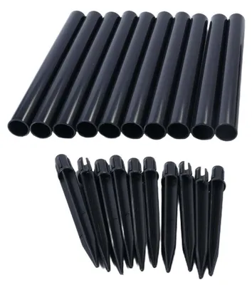 10 Erdspieße für Solarlampen, schwarz, Kunststoff, 262 mm