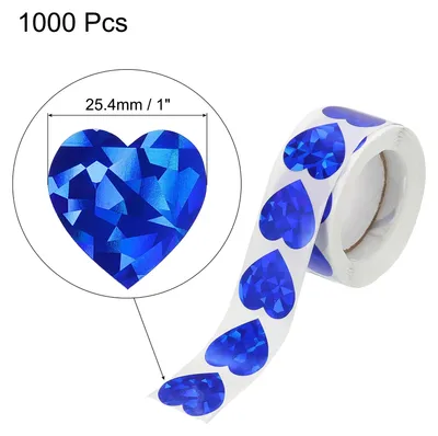 Produktbild von 1000 Stš¹ck Herz F?rmige Aufkleber 1 Zoll Selbstklebende Liebe Aufkleber Etikett Herz Dekorationen fš¹r Umschlag Valentinstag Hochzeitsfeier Helle Blau