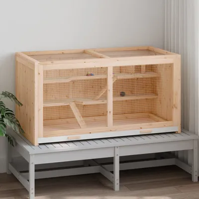 Produktbild von vidaXL Klec pro křečky 89,5x45x45 cm z masivního jedlového dřeva