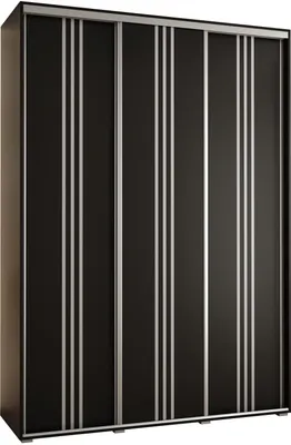 Produktbild von MEBLE KRYSPOL Davos 6 Schrank, drei Türen - 235,2x180x45 cm - Schwarz Schwarz Silber