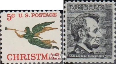 Produktbild von Briefmarken USA 1965 Mi 892x,893x A (kompl.Ausg.) postfrisch Weihnachten
