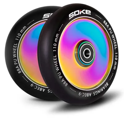 Produktbild von SOKE 1668 Roller-Räder 110 mm, Vollgummi, Rainbow – 2 Stück