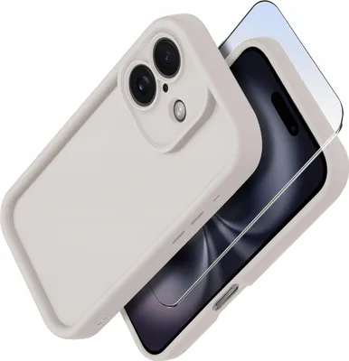 Zdjęcie produktu dla Etui do iPhone 16 Plus silikonowe MATOWE + Szkło ochronne na ekran 9H