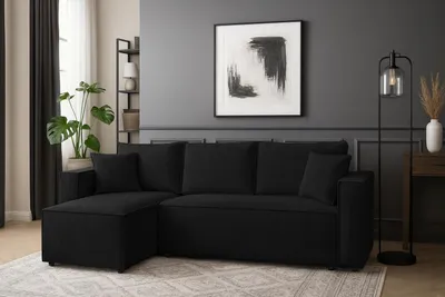 Produktbild von Couchgarnitur Eckcouch CAPRI L-Form, Schlaffunktion, CORD Stoff, Bettkasten und Seitenlehnen
