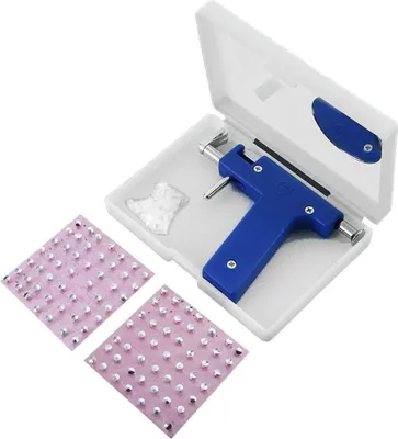 Produktbild von Edelstahl Piercing Tool Kit Professionelle Ohr Nasenpiercing Maschine mit Ohrstecker Werkzeuge