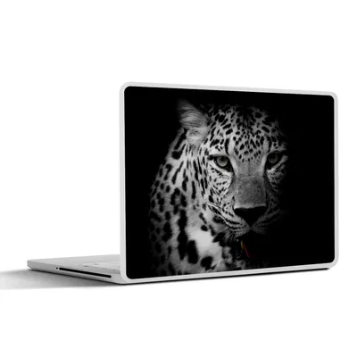 Produktbild von MuchoWow® Laptop Aufkleber Sticker Cover Tiere - Schwarz - Weiß - Panther - Porträt 32.5x23.5 cm - Sticker für Laptop - Selbstklebend