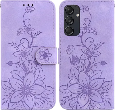Produktbild von Mobigear Clover  Samsung Galaxy M55 Hülle Klapphülle Geldbörse - Lila