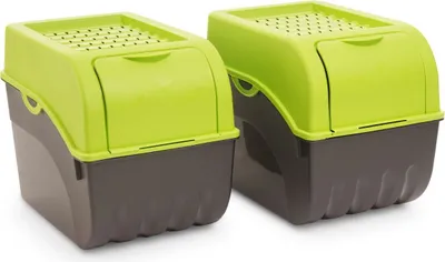 Produktbild von Novaliv 2x Groß 9L grün Gemüsebox Kartoffel Aufbewahrungsbox Vorratsdose Obstaufbewahrung Behälter Obsttopf