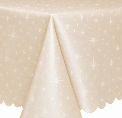 Produktbild von Tischdecke 90x90 cm creme Weihnachten Polyester Sterne eckig Tischdecken Advent Weihnachtstischdecken